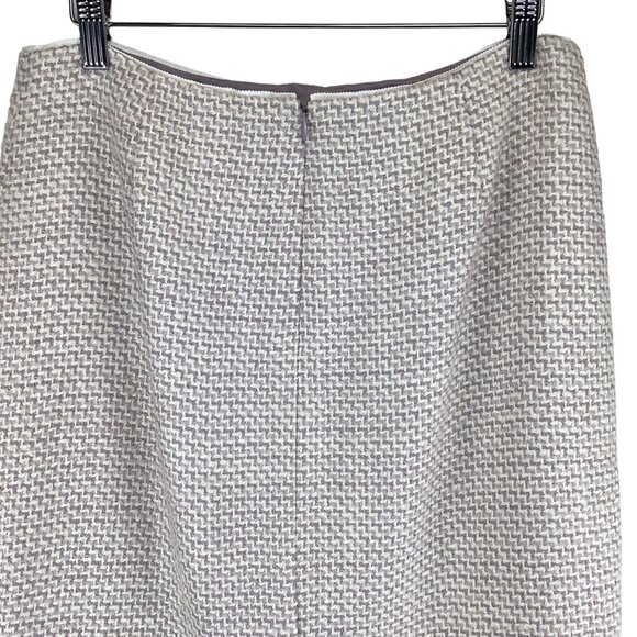 Elie Tahari Womens Wool Blend Pencil Skirt Size 8 Cream & Purple Textured - Picture 8 of 9